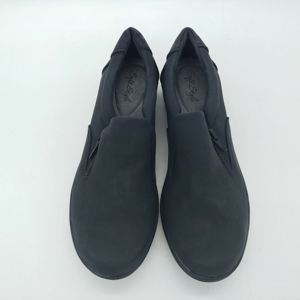 Hush Puppies Shoes Womens Joella Black 7.5 Narrow Loafers Soft Style Zip Comfort